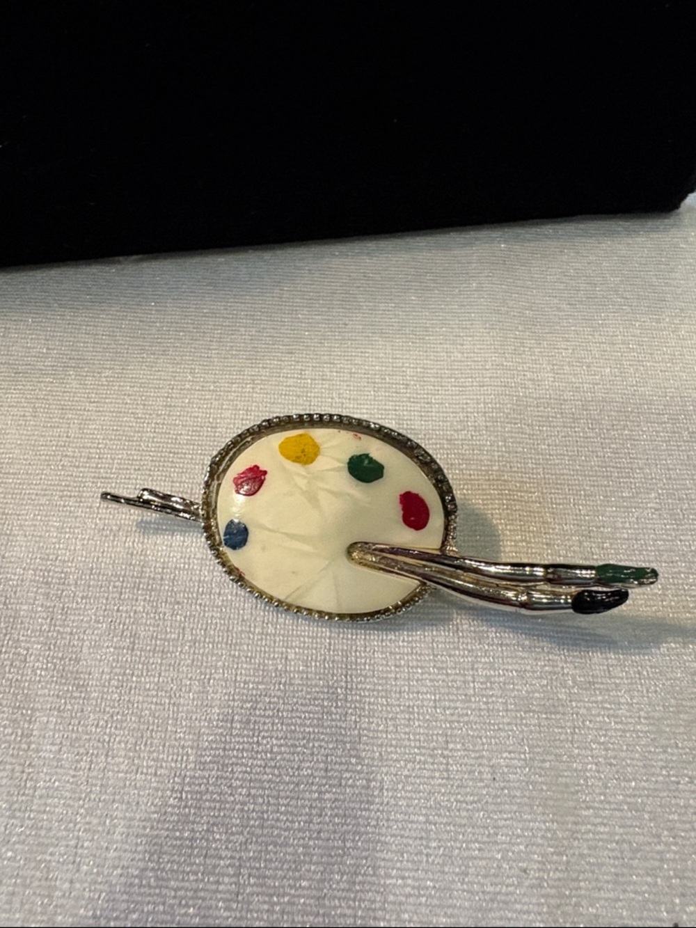 Source Unknown Artist Palette Brooch with Multicolor Paint Dabs